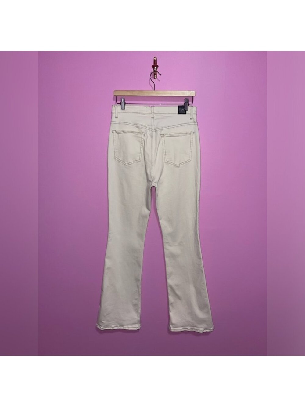 Current/Elliott Jeans Women’s Size 31 Off-White Denim Bootcut High Waisted - Picture 7 of 11